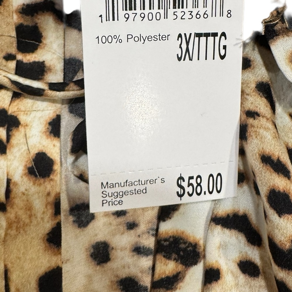 PHILOSOPHY Front Tie Triple Sleeve Sleeve Animal Print Blouse NWT 3X - Picture 11 of 16